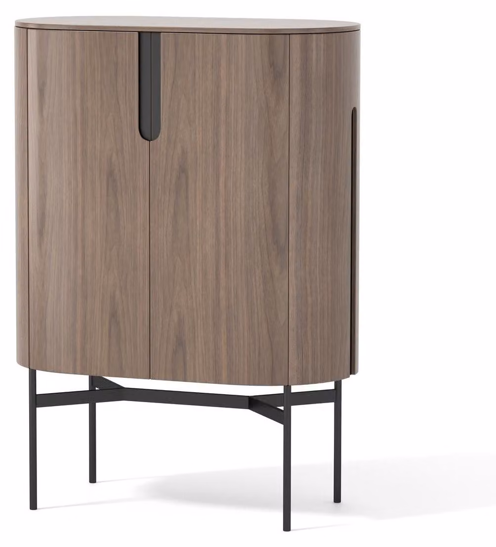 Mobile contenitore laterale FURNLUX Silario, colore marrone e nero, dimensioni: 95 x 130 x 50 cm. Colore principale: marrone