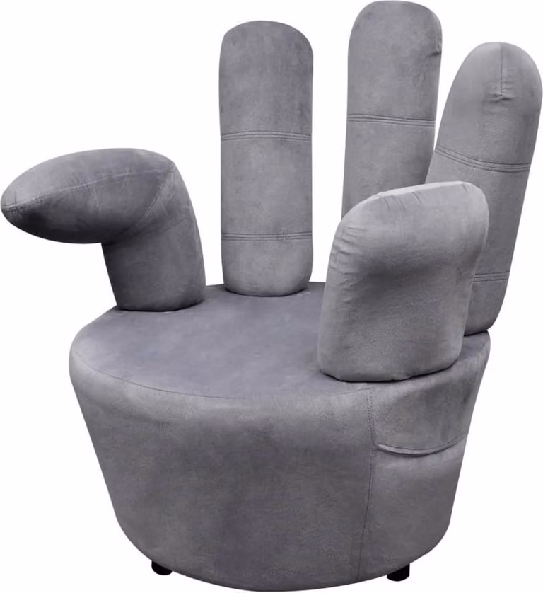Maison Exclusive - Poltrona a Forma di Mano Grigia in Velluto