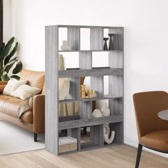 Libreria Design Mania Grigio Sonoma in MDF per Soggiorno o Ufficio, L 100 cm x P 33 cm x H 156,5 cm – 1