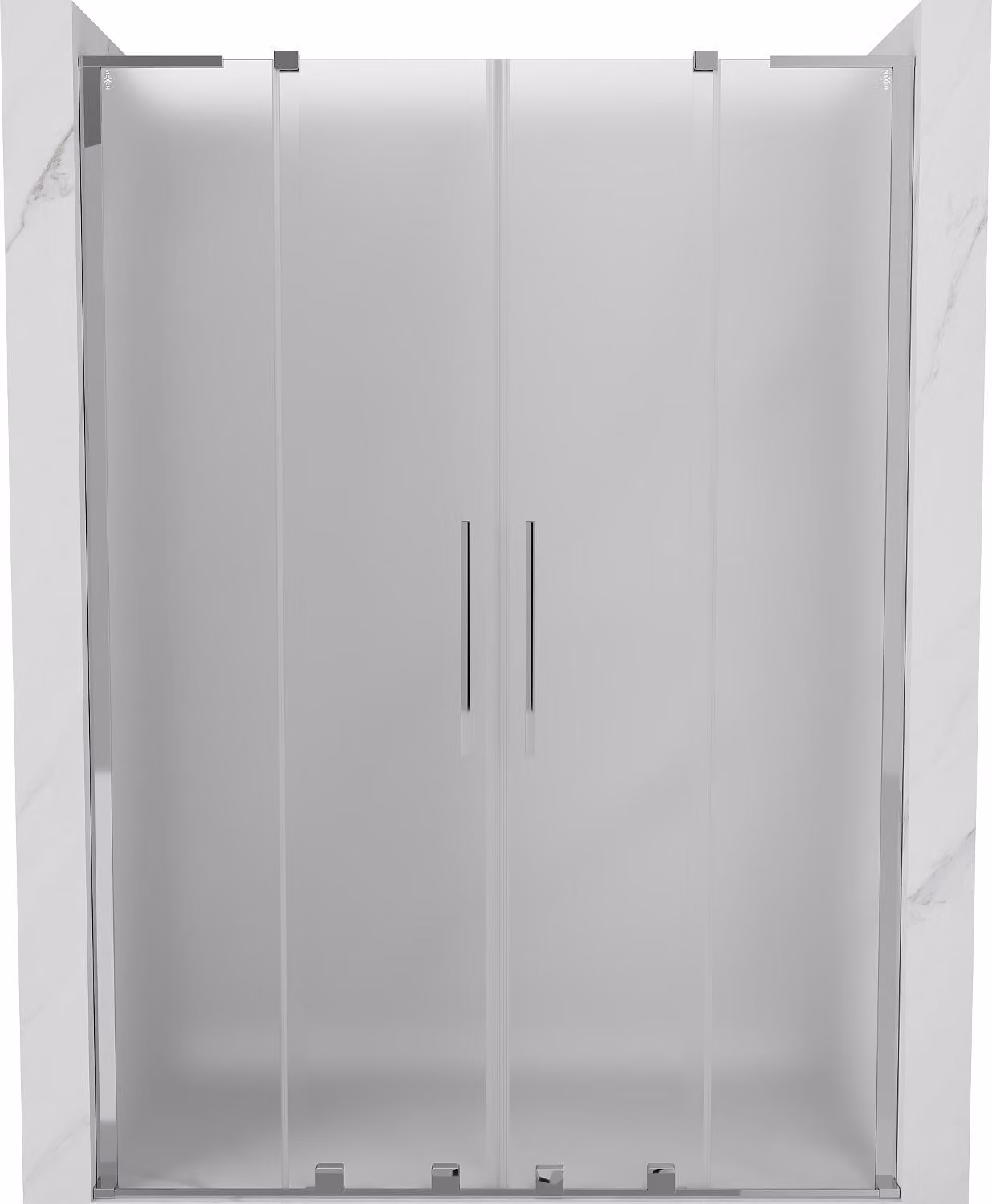 Mexen Velar L Duo porta doccia scorrevole 160 cm, smerigliato, cromo - 871-160-003-32-01