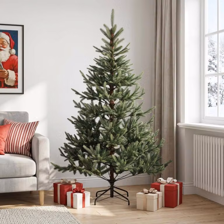 vidaXL Albero di Natale Artificiale con Rami Pieghevoli 210 cm