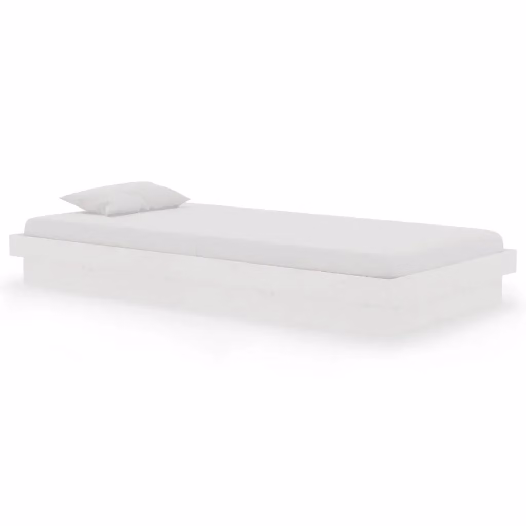 Letto singolo vidaXL in legno massello di pino bianco con doghe fisse L/P/H: 194 x 90 x 30 cm – 2