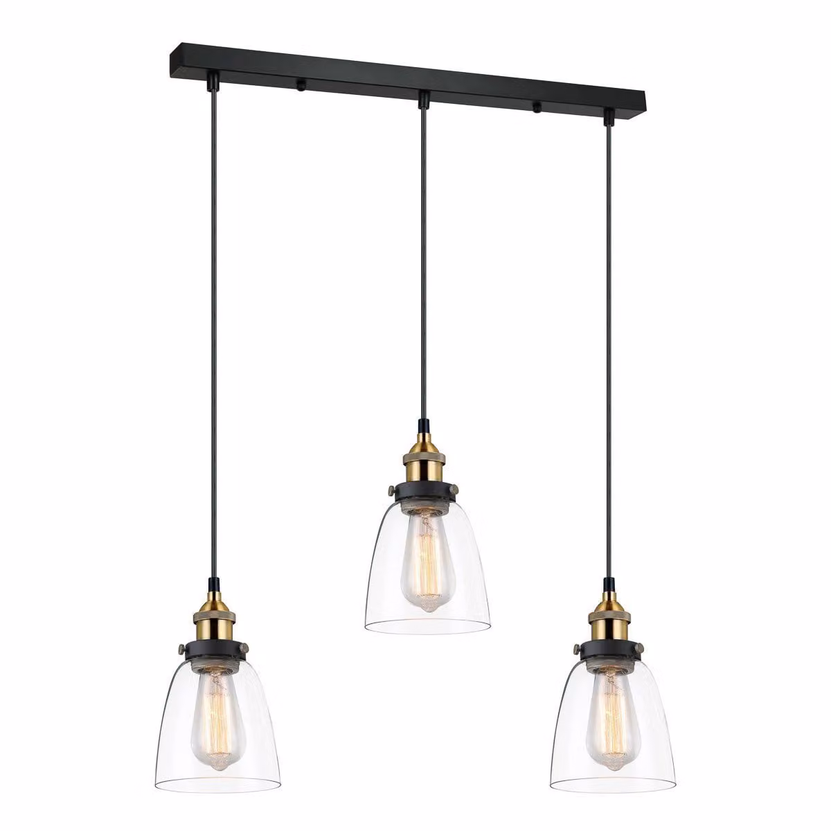 Italux Francis lampadario industriale nero MDM-2563/3 GD+CL