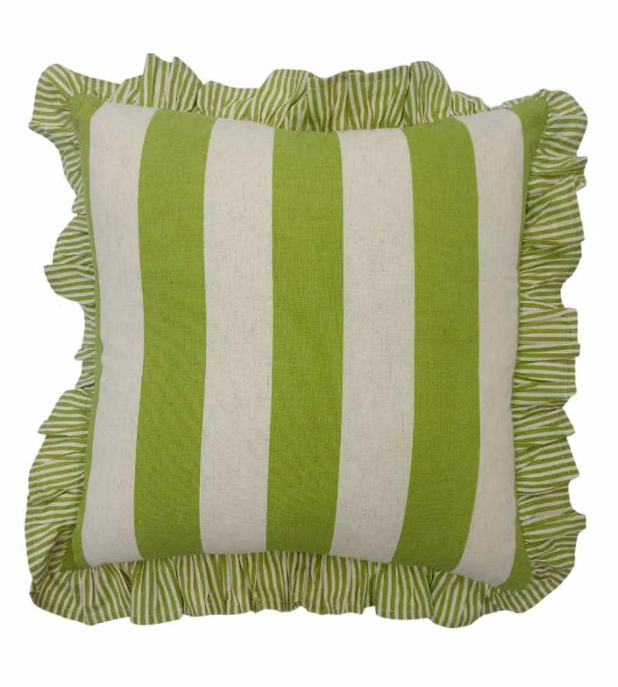 Domo Mea Cuscino Verde Chiaro 45x45cm in Cotone con Frill e Zip