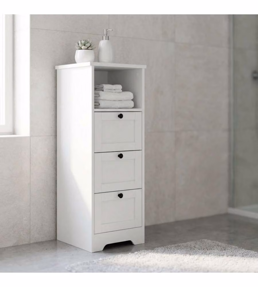Cosma Mobiletto Aldous in Legno Bianco 81,5x30x30 cm Fisso Moderno