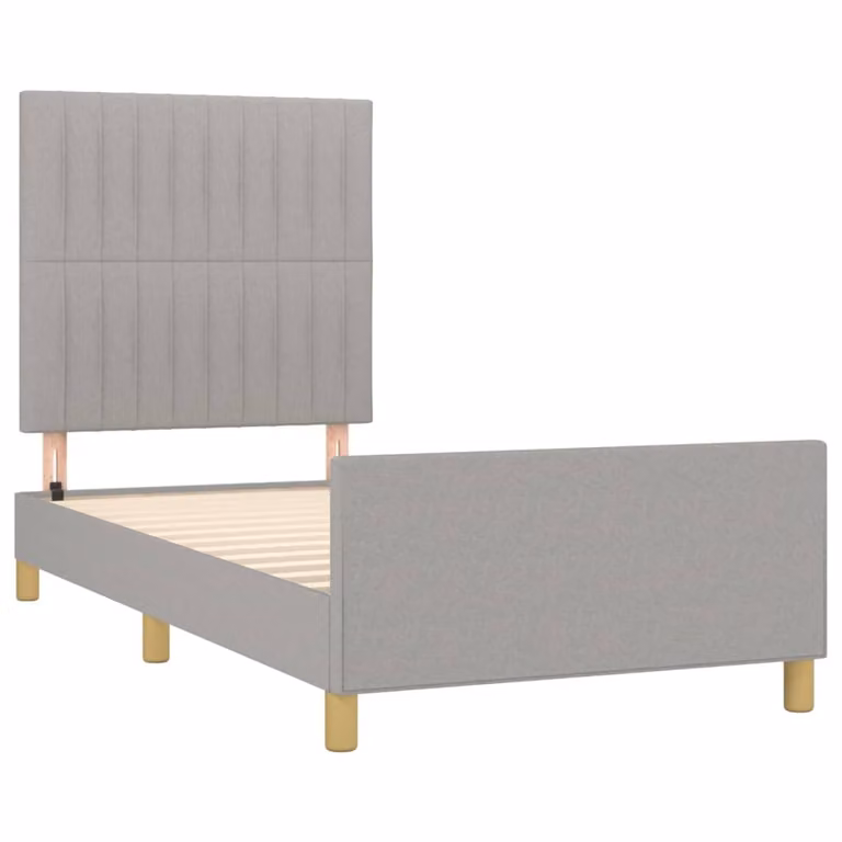 Giroletto senza Materasso Grigio Chiaro 100x200 cm Tessuto