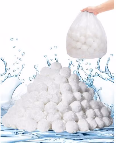 VEVOR Palline Filtranti in Fibra di Poliestere Bianco per Filtro a Sabbia, 1,56 kg