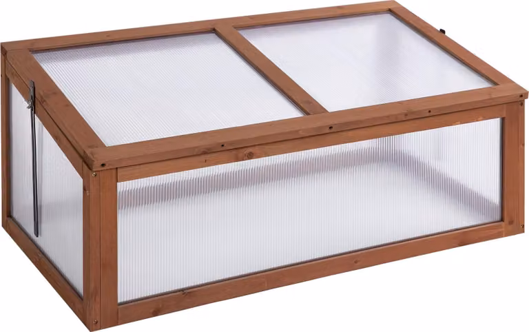Mini serra con pannelli in policarbonato | Colore: marrone, trasparente | Dimensioni: 65x100x40 cm