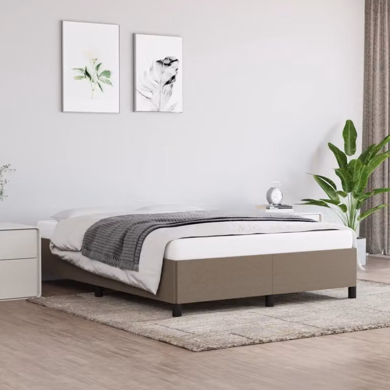 The Living Store Rete da letto Taupe 140x200 cm tessuto