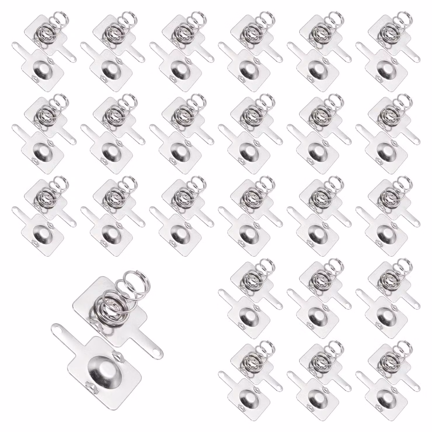 24 contatti a molla per batterie AA, dimensioni 12x12x0,3 mm, placcati in nichel