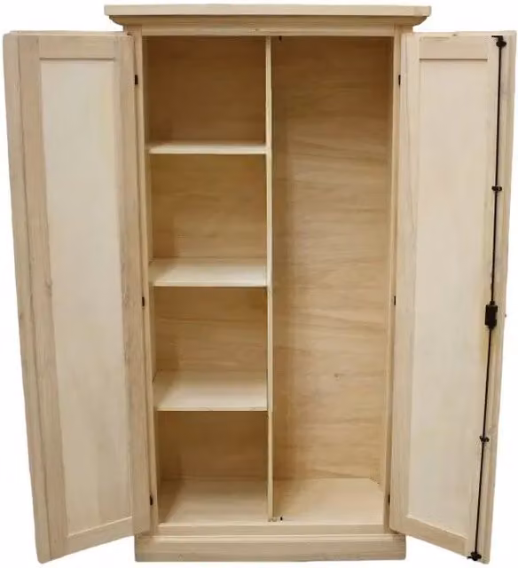armadio dispensa porta scope 2 porte legno grezzo 86x45x161 (712) - Mobili 2G