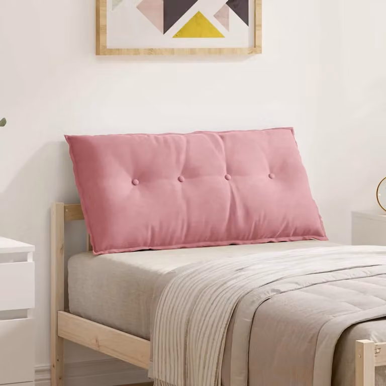 vidaXL Cuscino per Schiena Rosa in Tessuto di Velluto a Costine con Rivestimento Rimovibile L: 100 cm, P: 50 cm, H: 50 cm