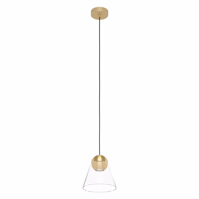 Lampadario Contemporaneo Cerasella 1 Luce Acciaio Ottone Spazzolato