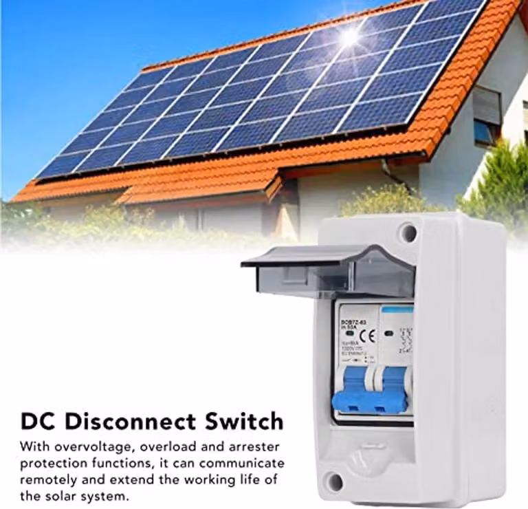 Interruttore di sezionamento fotovoltaico - Mini interruttore automatico - Grado di protezione IP65 (resistente all'acqua) - 1000V DC - Per moduli solari - Design compatto