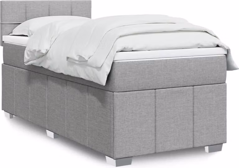 Maison Exclusive - Letto boxspring con materasso Grigio chiaro 100x200 cm Tessuto