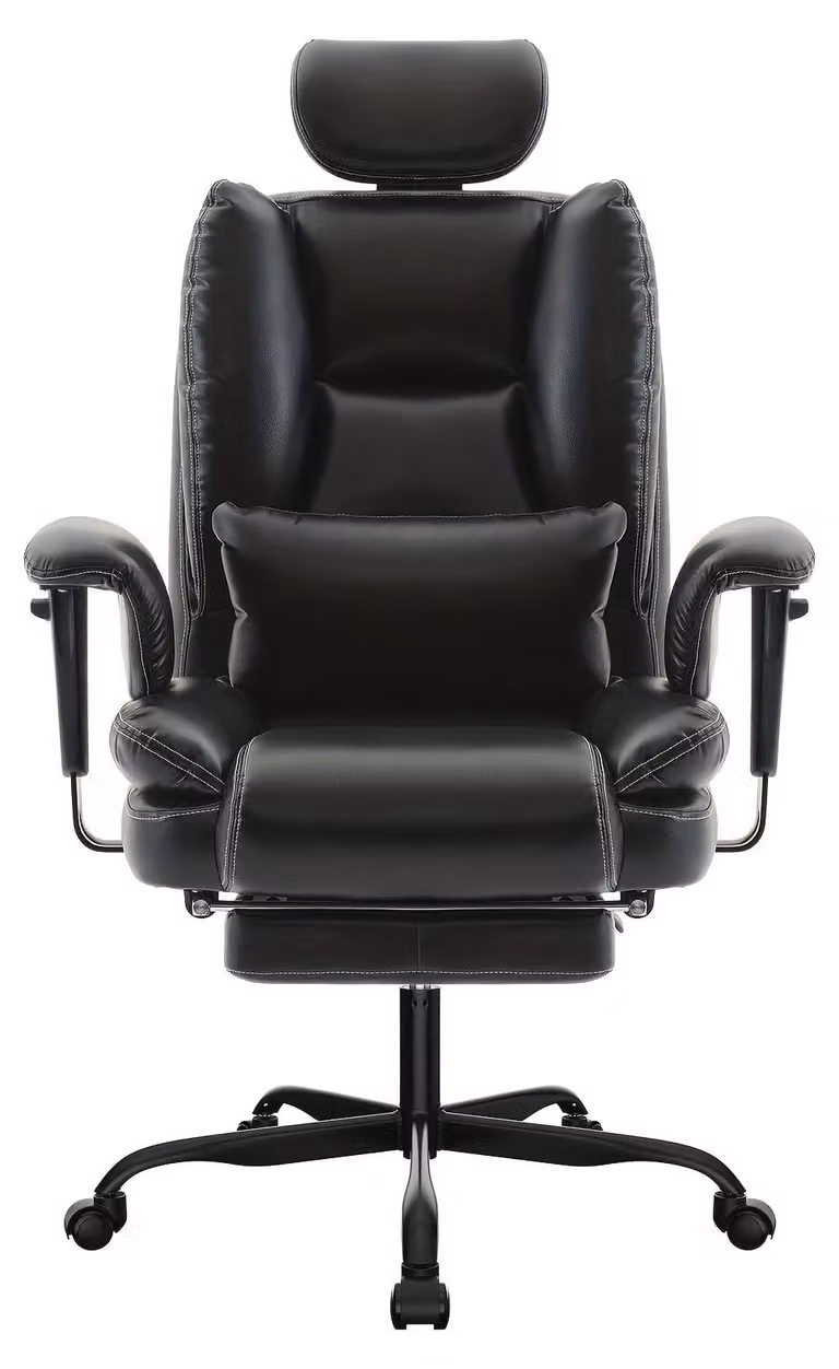 Sedia da ufficio ergonomica – Sedia per computer – Imbottitura in memory foam – Elevata capacità di carico – Supporto lombare – Colore nero