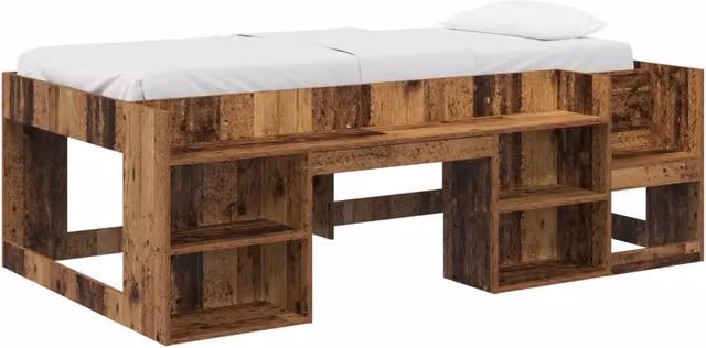 Telaio del letto | Letto per Bambini con storage Legno antico 90 x 200 cm