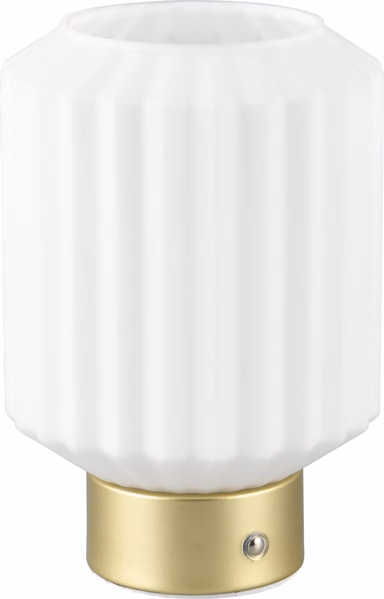 Lampada da tavolo a LED Lord bianco e ottone 2W, bianco caldo 100 lm, vetro, dimensioni: 19,5 x 13 x 13 cm, IP20, RL