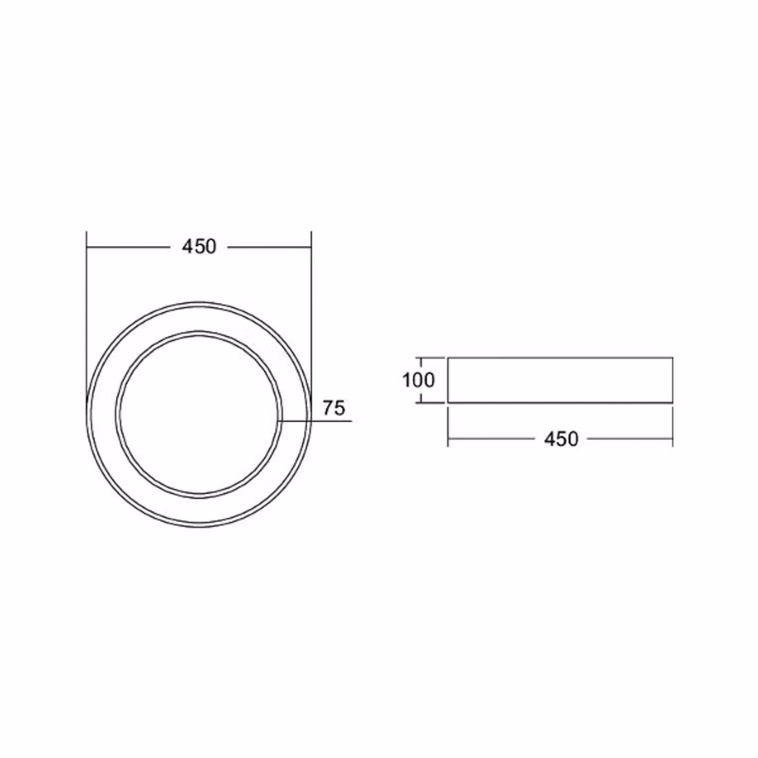 BRUMBERG Anello circolare Biro, Ø 45 cm, DALI, bianco, 4.000 K Biro Circle Ring, dimmerabile, Bianco / Opale, Studio / Ufficio, Alluminio, Moderno
