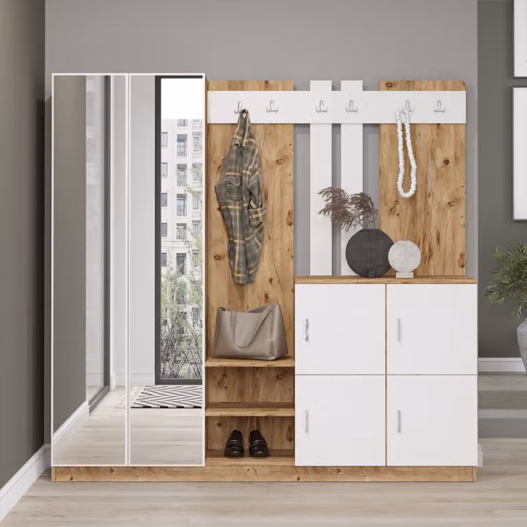 Skye Decor, Dd9-Aw, armadietti, stand da sala, pino atlantico, 187,2 x 180 x 37,5 cm