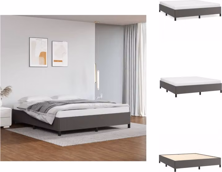 vidaXL Struttura letto grigio 160x200 cm in Pelle finta - Letti e strutture letto