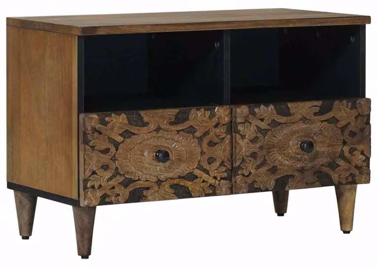 Mobile TV Marrone 70 x 33,5 x 46 cm Legno di mango massello