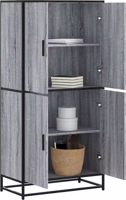 Credenza-Buffet-Armadio da cucina Grigio Sonoma 68x35x139 cm in Truciolato