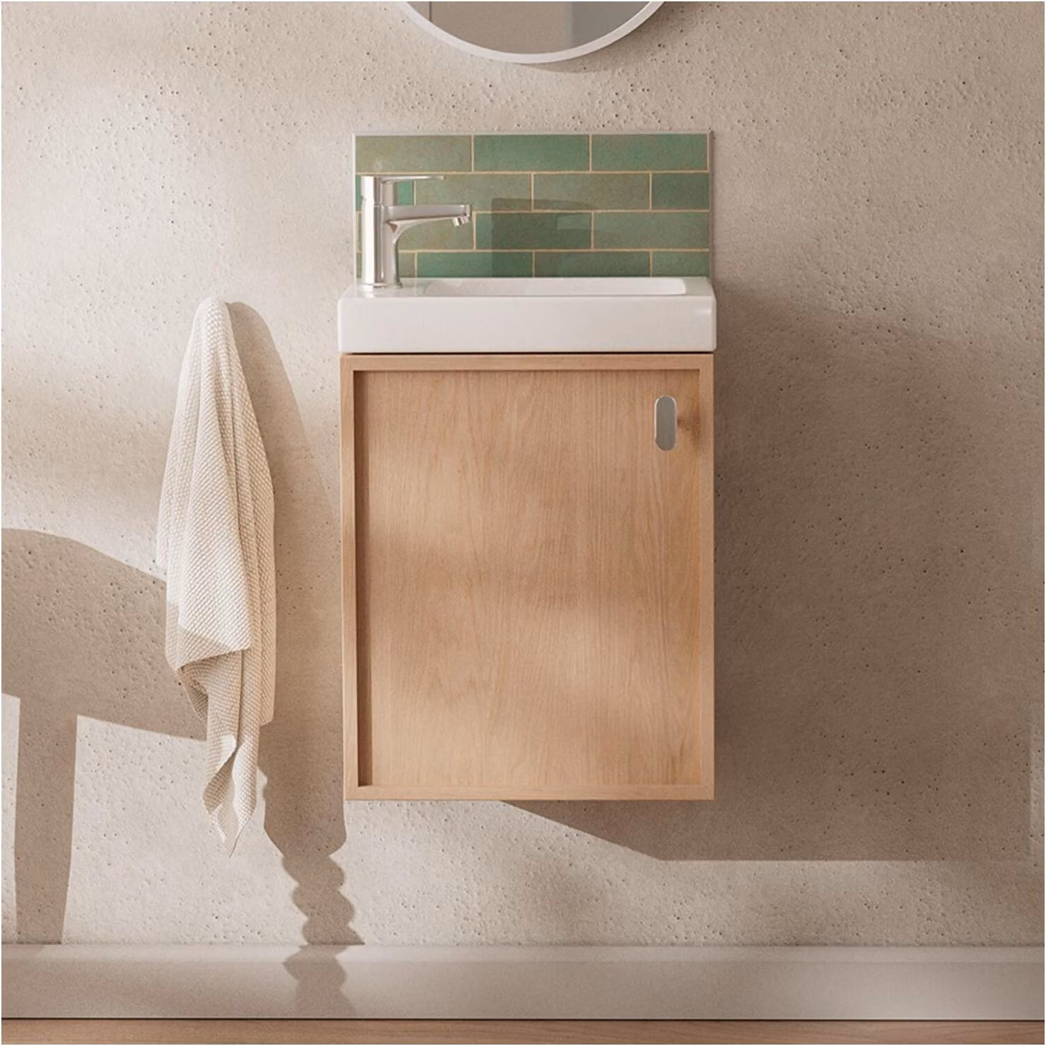 Mobile lavabo in rovere + set rubinetto FRAME