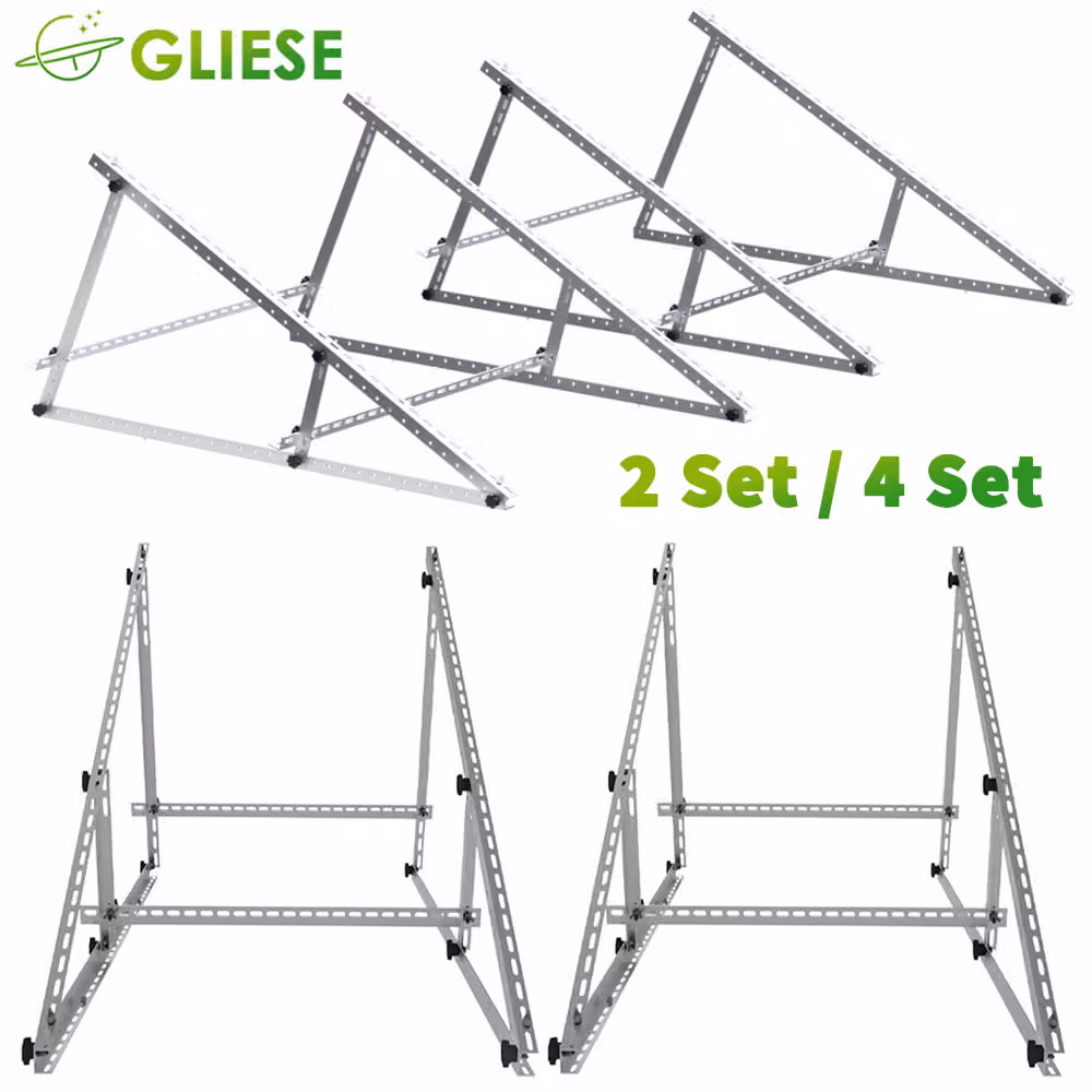 set di 4 staffe fotovoltaiche 118cm Pannello solare rinforzato Pannello solare 0°-90° montaggio