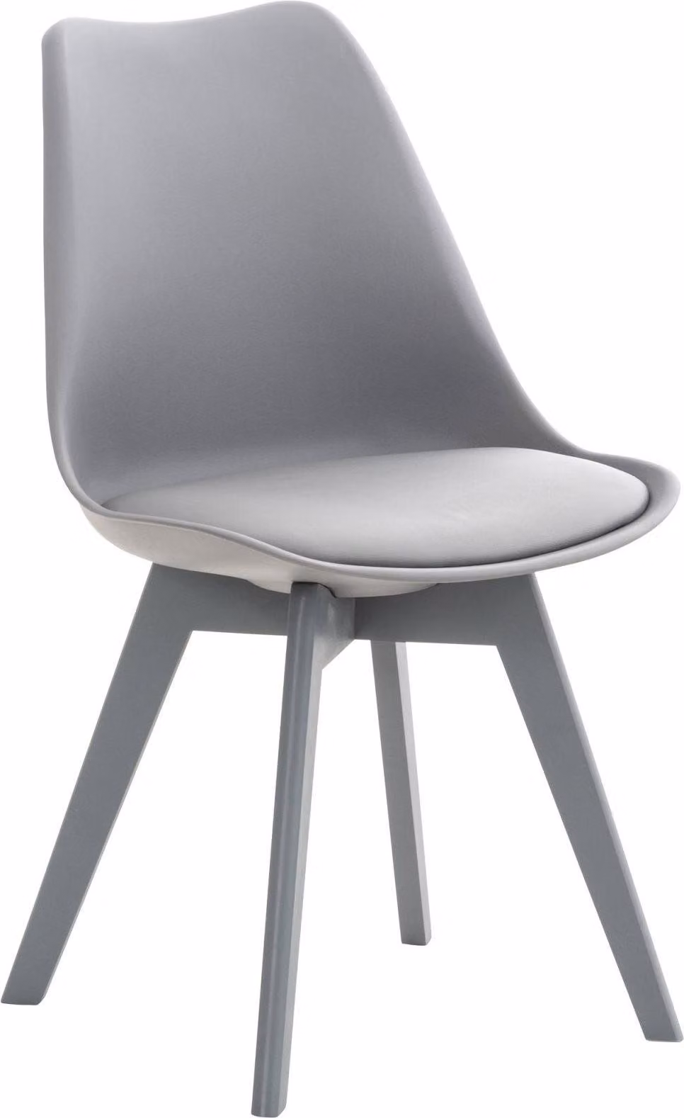 Sedia da pranzo comoda - Sedia da cucina - Imbottitura di facile manutenzione | Colore: Grigio/grigio | Materiale: Plastica