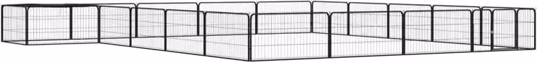 The Living Store 20 pezzi di box per cani nero 100x50cm in acciaio verniciato a polvere