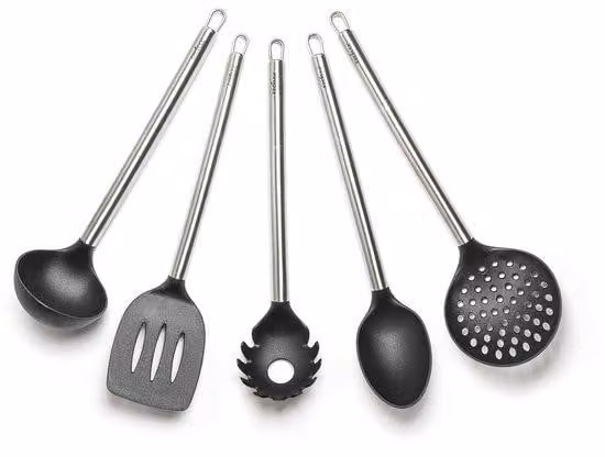 Set di 5 accessori da cucina neri