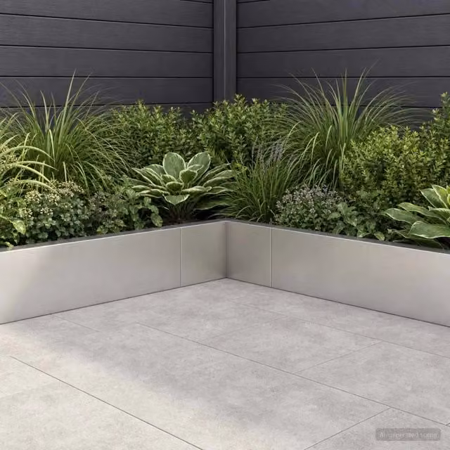 Muro di contenimento 2 pz 50 x 50 x 40 cm Acciaio Inox Argento 8015180