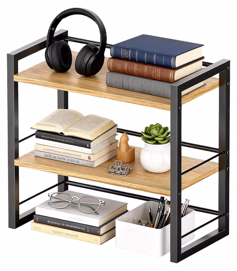 Scrivania con cassetti, libreria, scaffale compatto, ripiano per scrivania, scaffale portaoggetti per scrivania