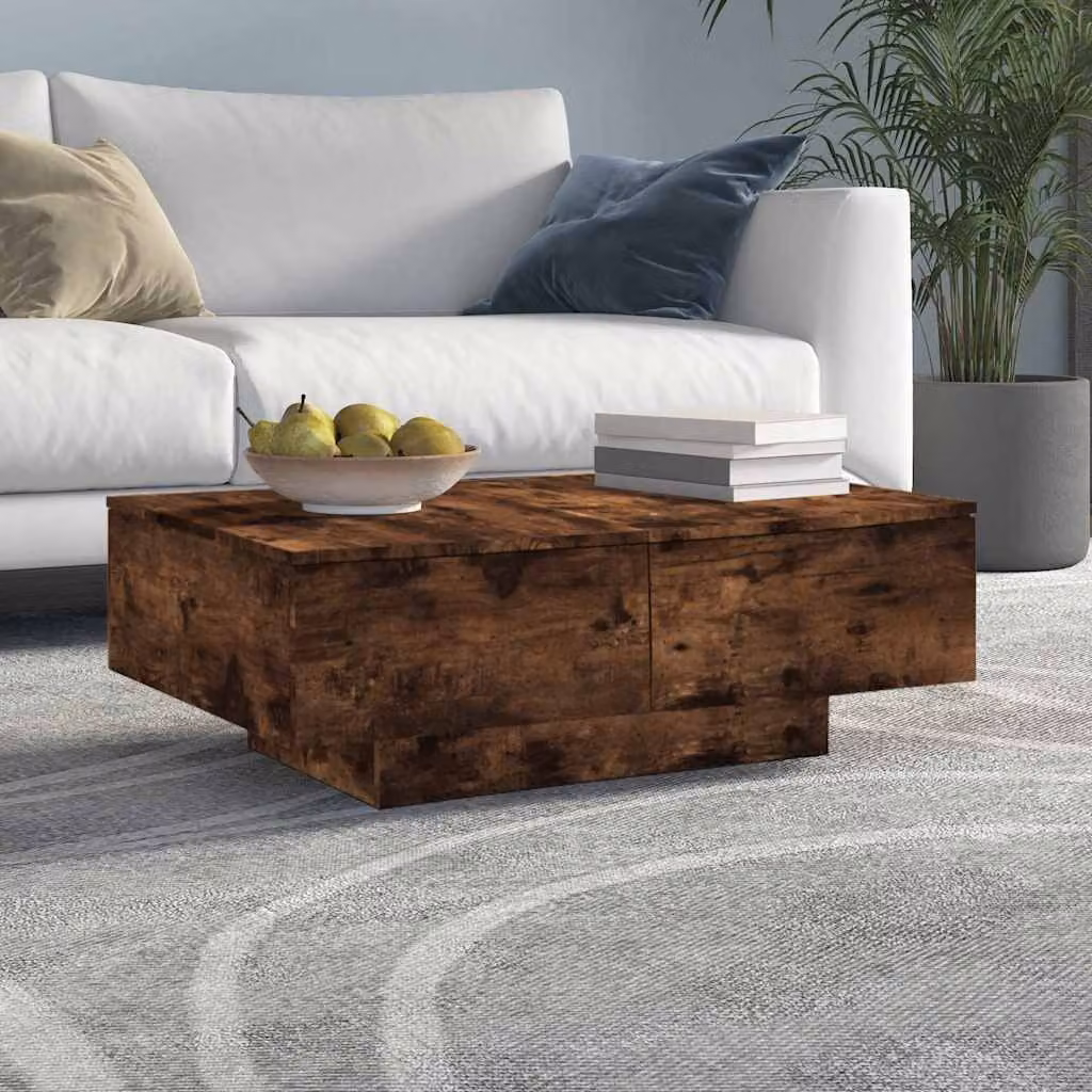 vidaXL Tavolino da Salotto Moderno in Legno Rovere Fumo Marrone L: 90 cm, P: 60 cm, H: 31 cm