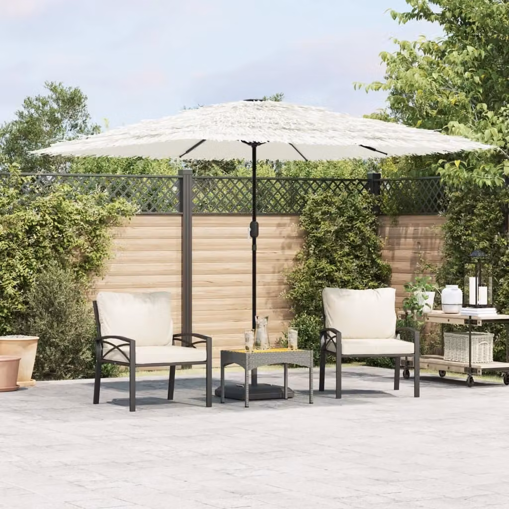 Maison Exclusive - Ombrellone con palo in acciaio, colore bianco, dimensioni 290x290x238 cm