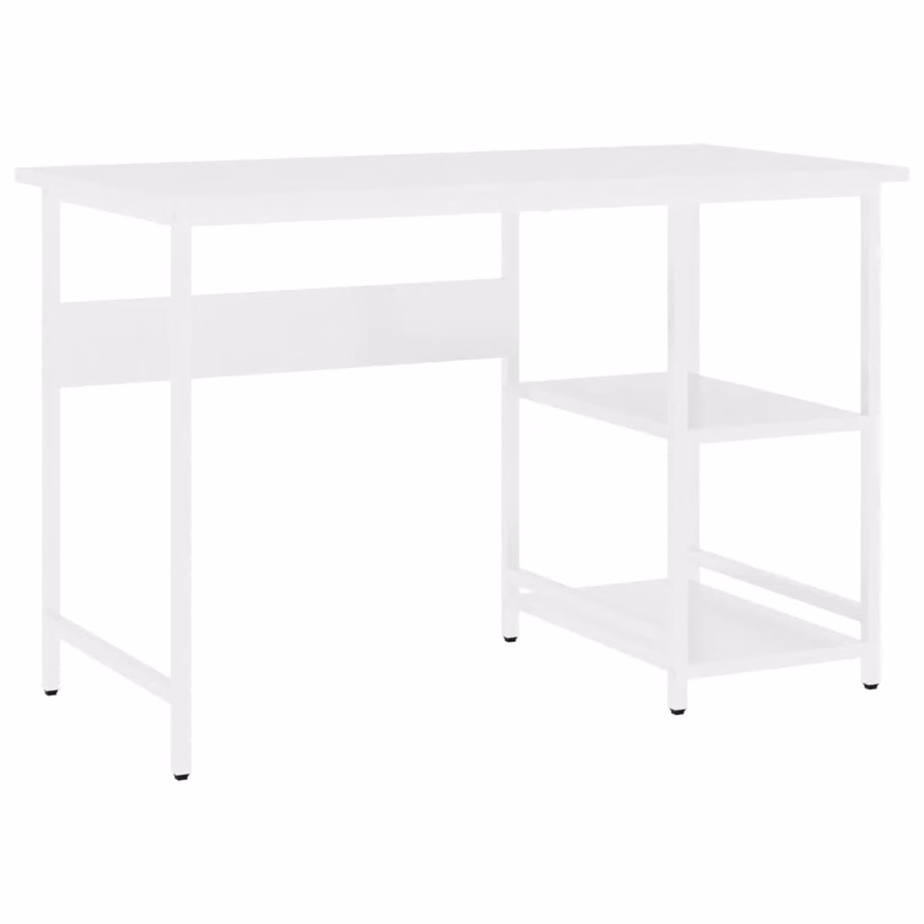 Scrivania per Computer Bianca 105x50x72 cm in MDF e Metallo