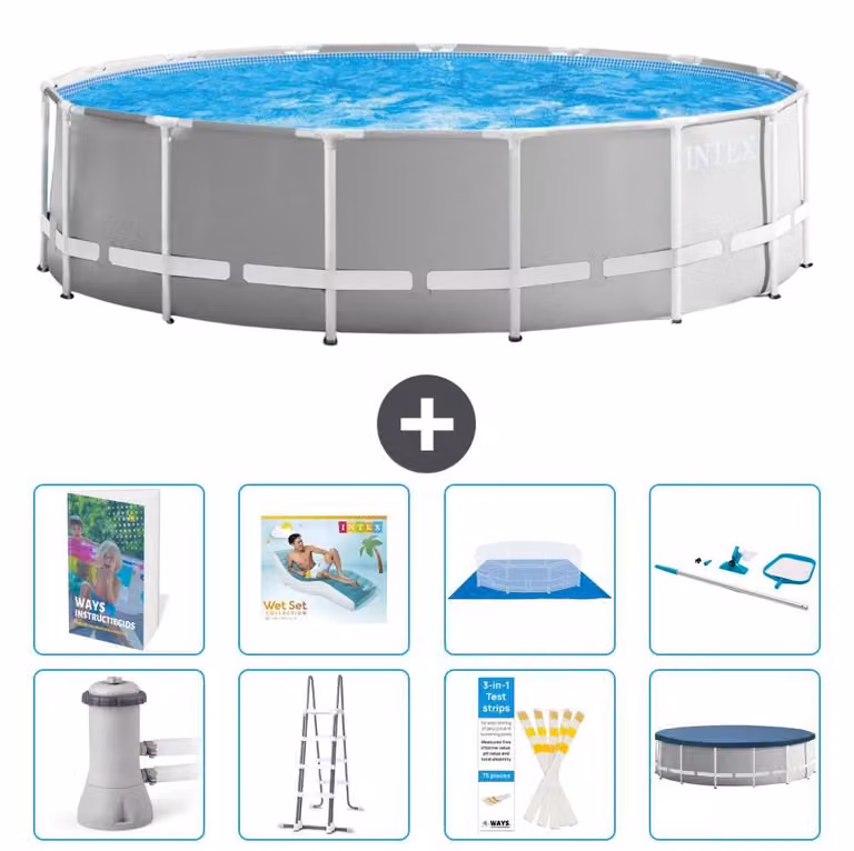 Struttura per piscina a forma di prisma - 457x122 cm - composta da 7 elementi - modello S618