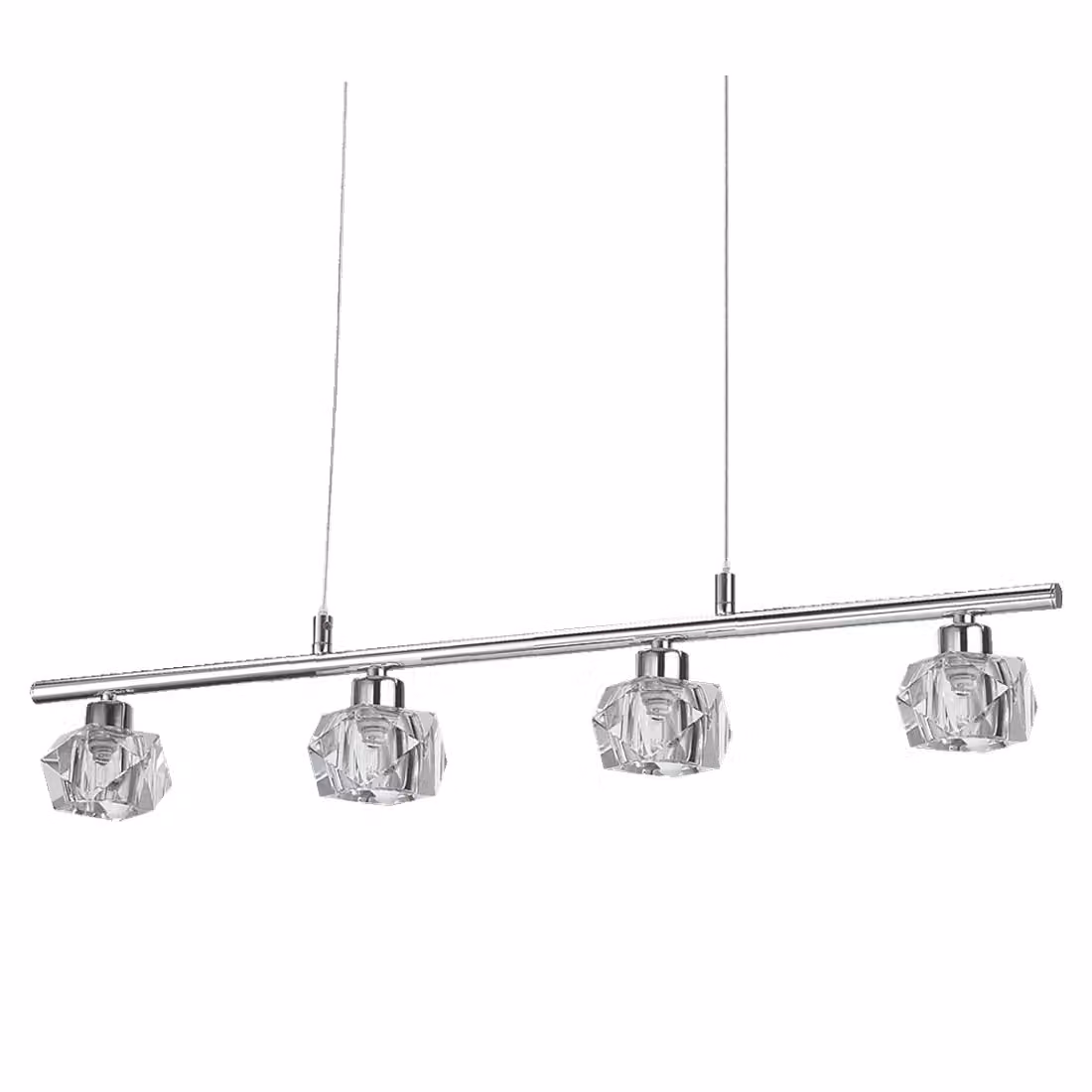 Lampada a sospensione LED ZENITH 4xLED/5W, cromo/cristalli L: 1200, H: 715
