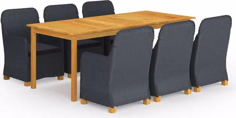 Maison Exclusive - Set da pranzo da giardino da 7 pezzi, grigio scuro