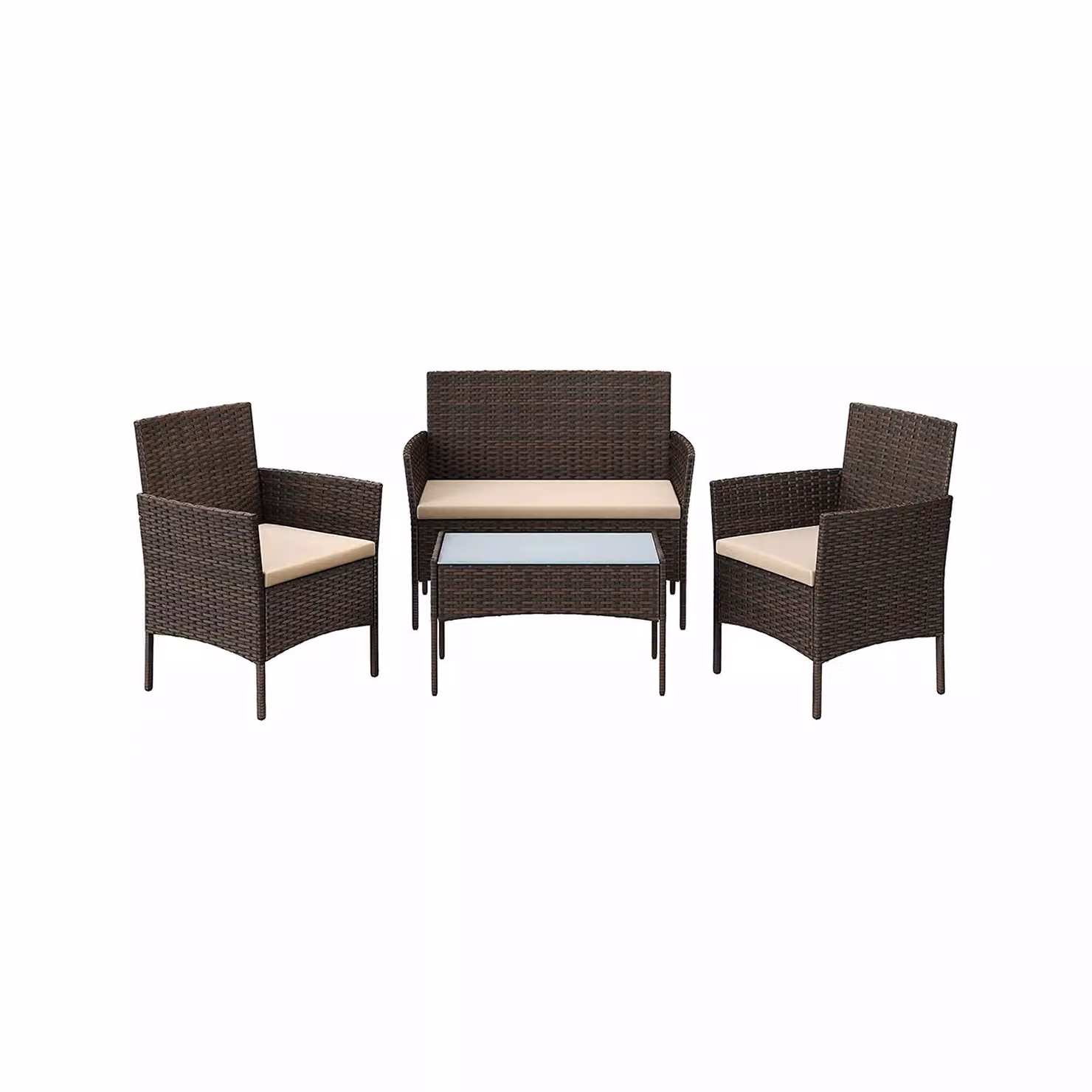 In And OutdoorMatch Mobili da balcone Margaretta - set di mobili da giardino - PE polyrattan - set da salotto - mobili da giardino - outdoor - per terrazza - balcone - giardino - marrone/taupe