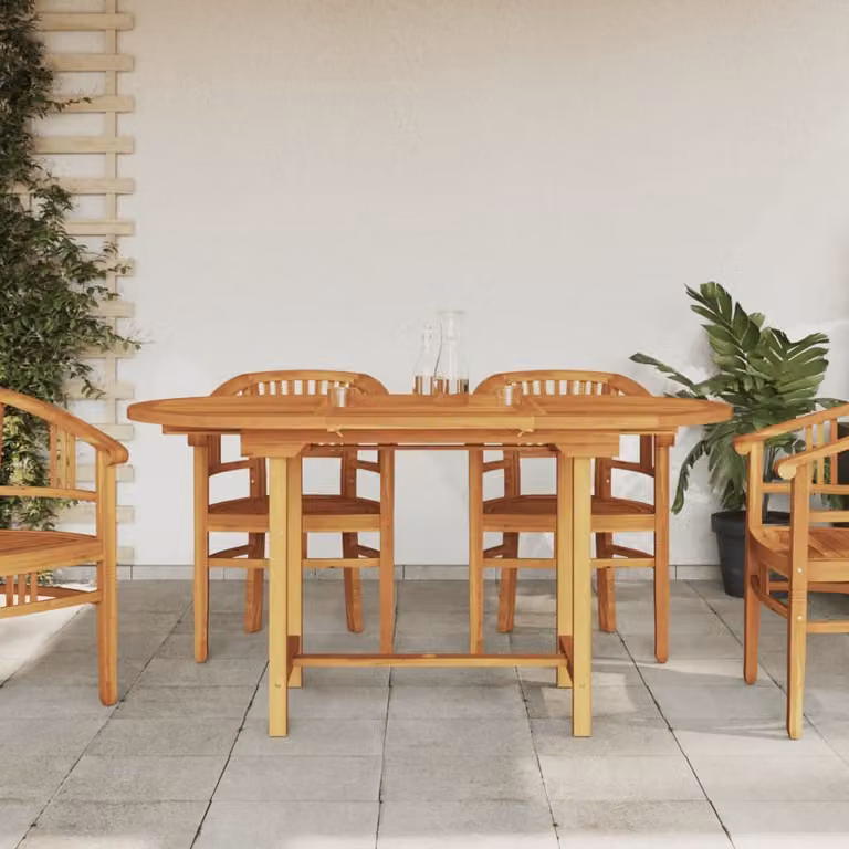 Maison Exclusive - Tavolo da giardino allungabile 110-160x80x75 cm in legno massello di teak
