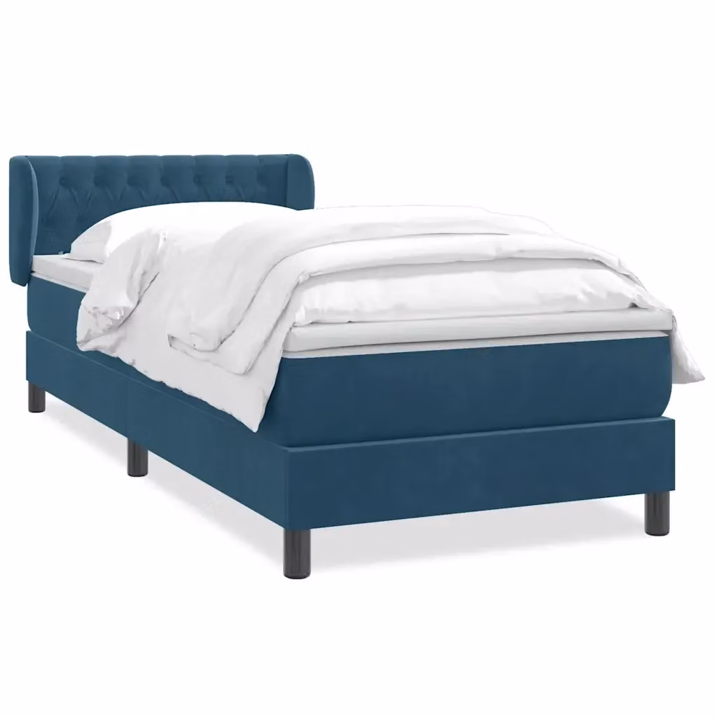 Letto Ibrido vidaXL con Struttura in Legno di Larice e Rivestimento in Velluto Blu e Bianco L/P/H: 80 x 223 x 83 cm – 2
