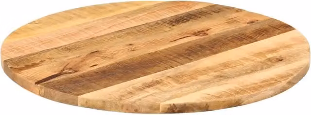 Piano per tavolo rotondo in legno massello di mango grezzo marrone DESIGN IN Diametro: 90 cm, Spessore: 2,5 cm