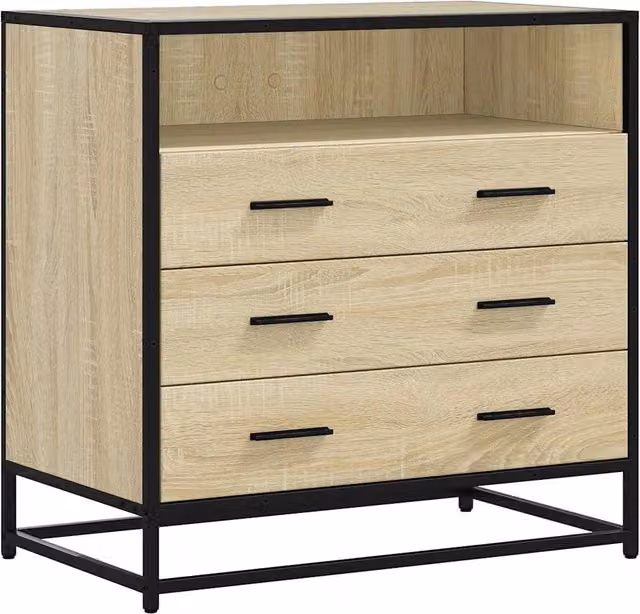 Cassettiera in legno multistrato stile industrial color rovere sonoma L: 70 cm, P: 41 cm, H: 70 cm CFW3496811 – 1