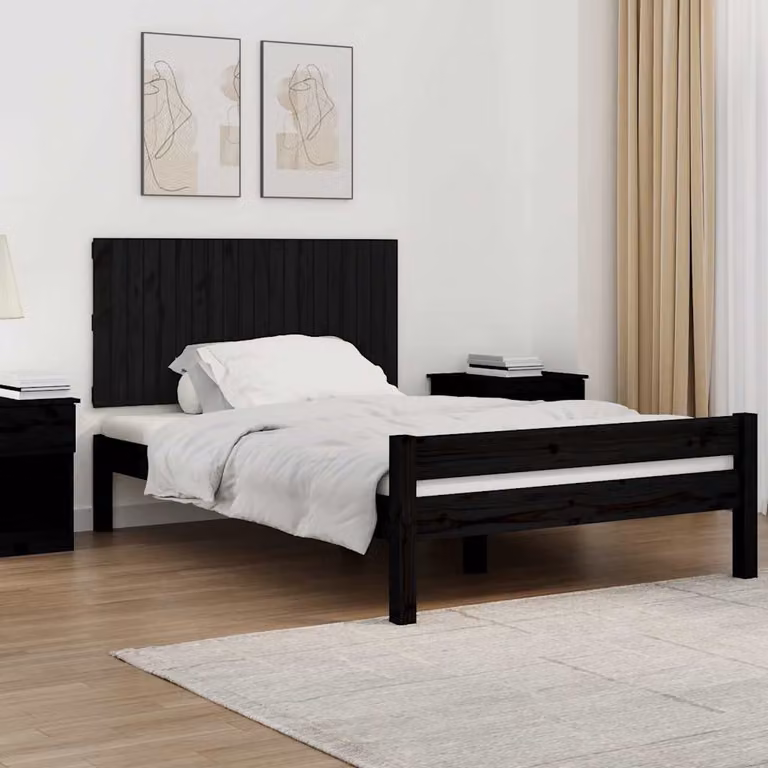 Testiera da parete vidaXL in legno massello di pino nero, L: 127,5 cm, P: 3 cm, H: 60 cm