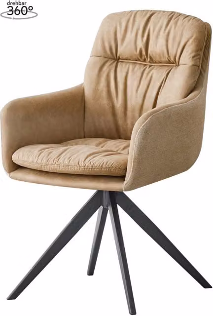 Sedia girevole Dian 100 in tessuto taupe