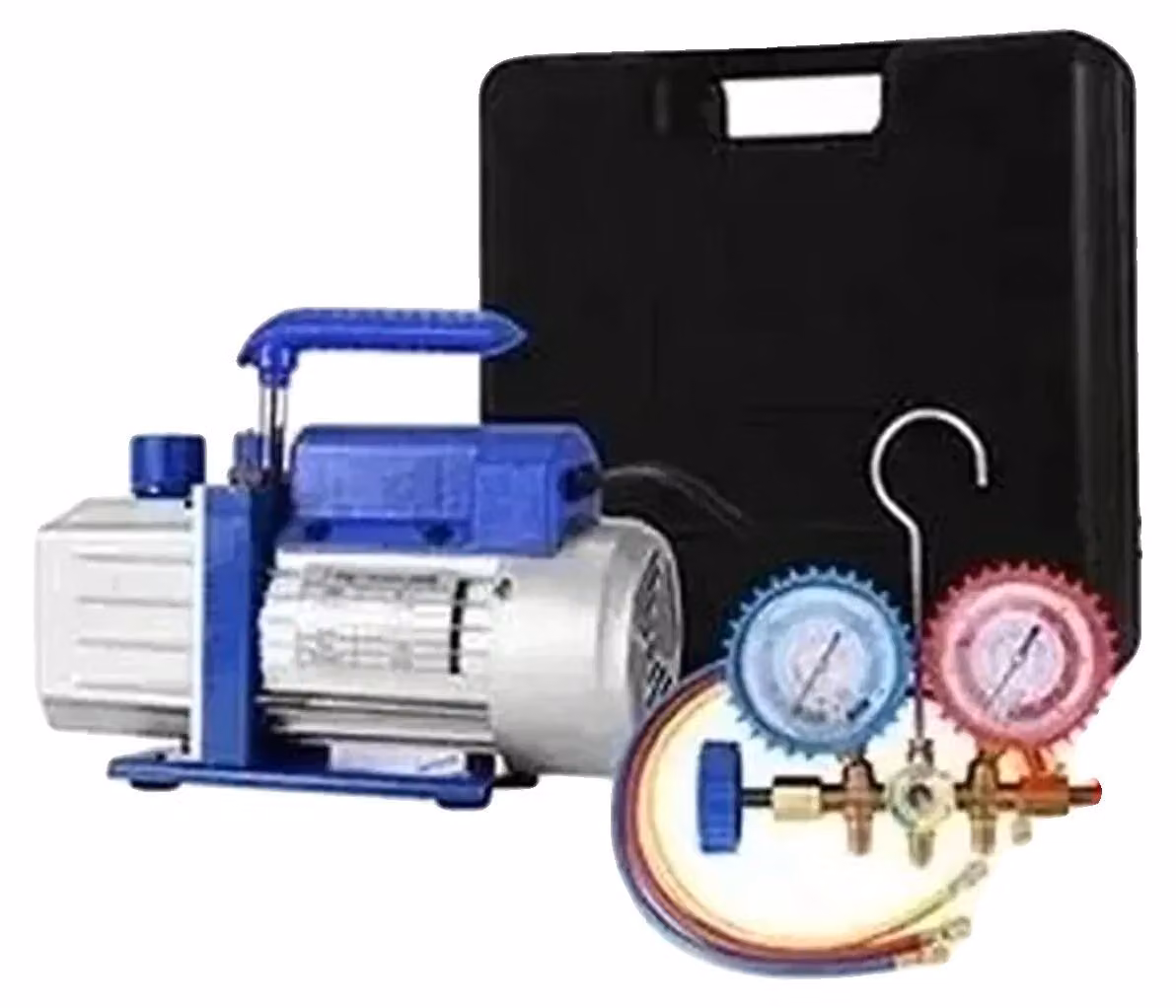 Pompe per vuoto, a una fase, ad alta pressione, con portata di 4 CFM e potenza da 1 a 3 HP, complete di manometro