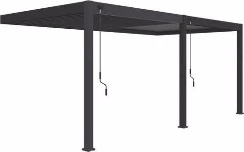 Pergola bioclimatica Rojaplast Intro Plus 600x300x255 cm a parete antracite