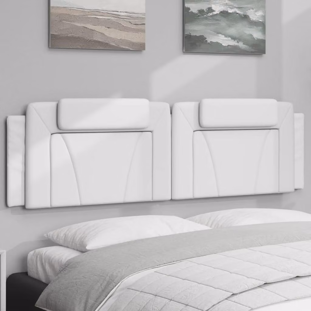 Cuscino Testiera Viana vidaXL in Similpelle Bianco, Larghezza: 180 cm